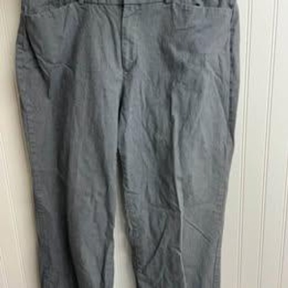 Dockers Metro Pant Womens 12 Med Gray Micro Check Ideal Fit Straight Trousers